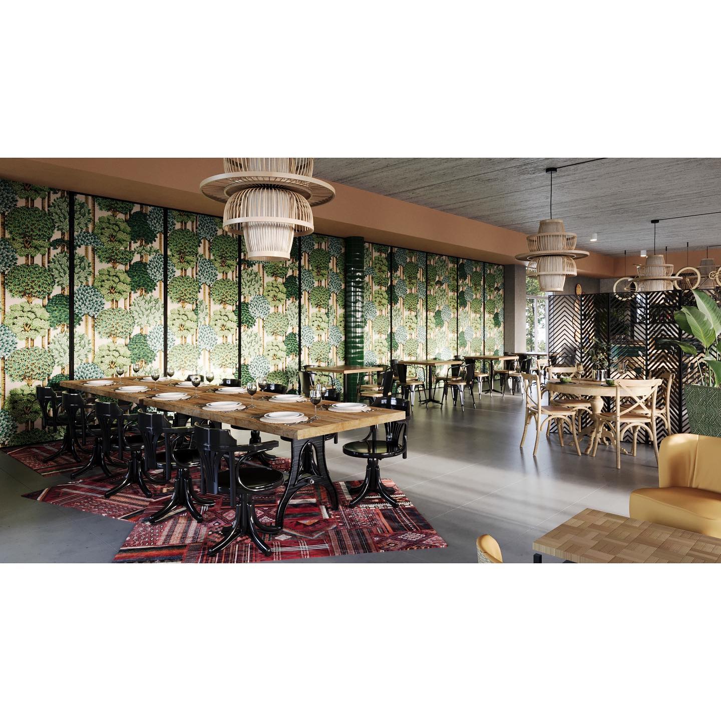 Projekt restauracji @bistro_rowerek w Międzywodziu, przy którym miałam przyjemno…