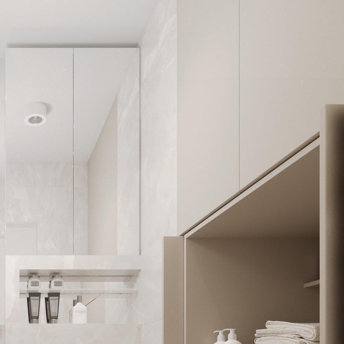 Kremowa łazienka w apartamencie nad morzem 🌊 — 5