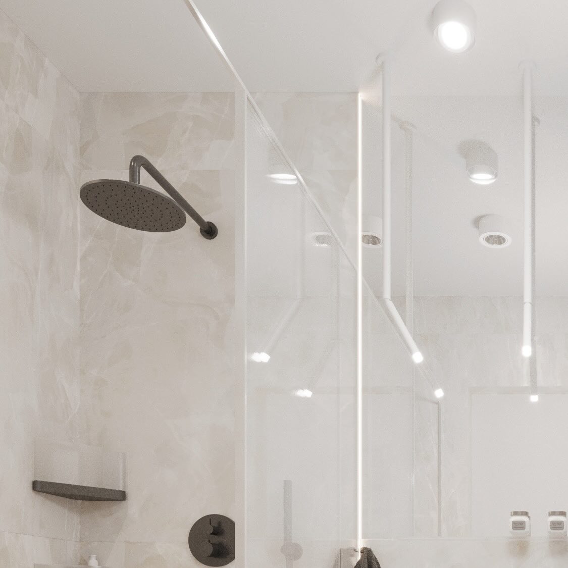Kremowa łazienka w apartamencie nad morzem 🌊 — 6