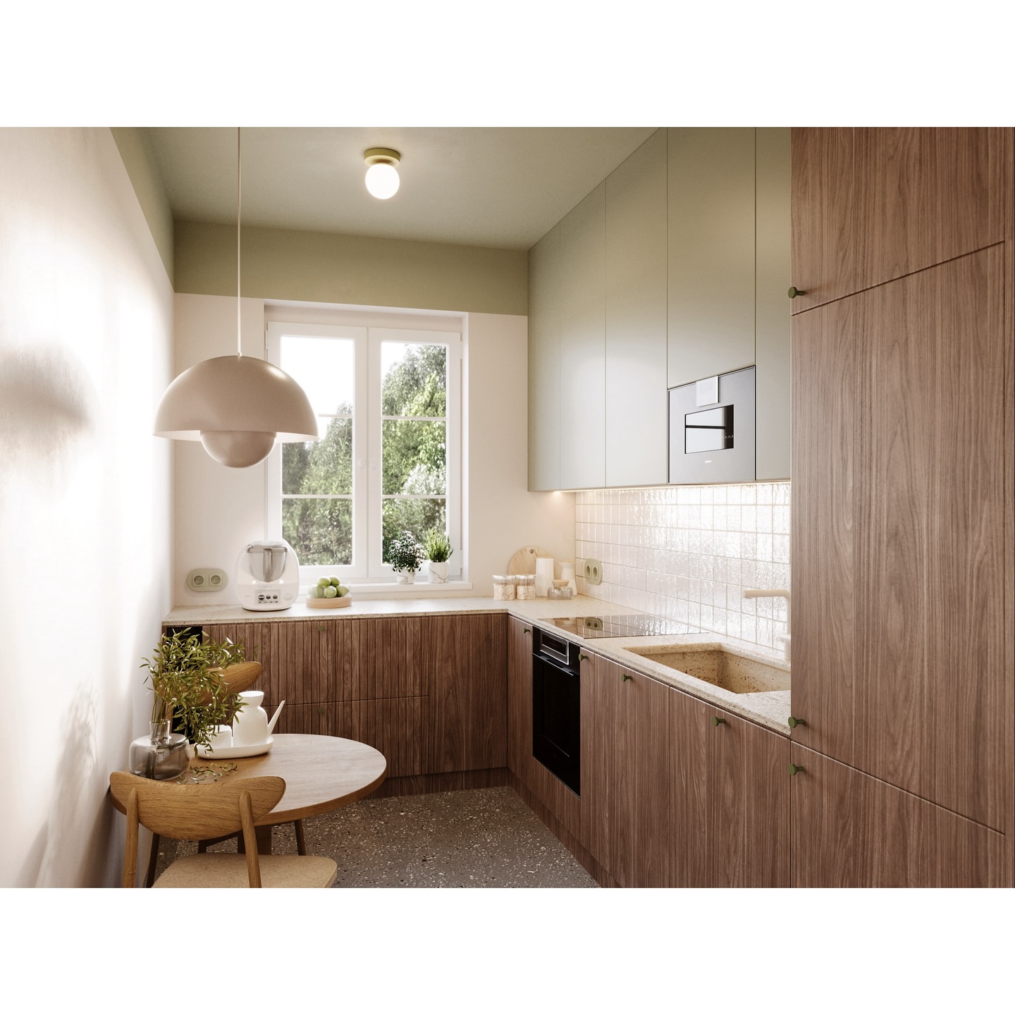 Projekt mieszkania w kamienicy w klimacie mid-century modern z nutą retro