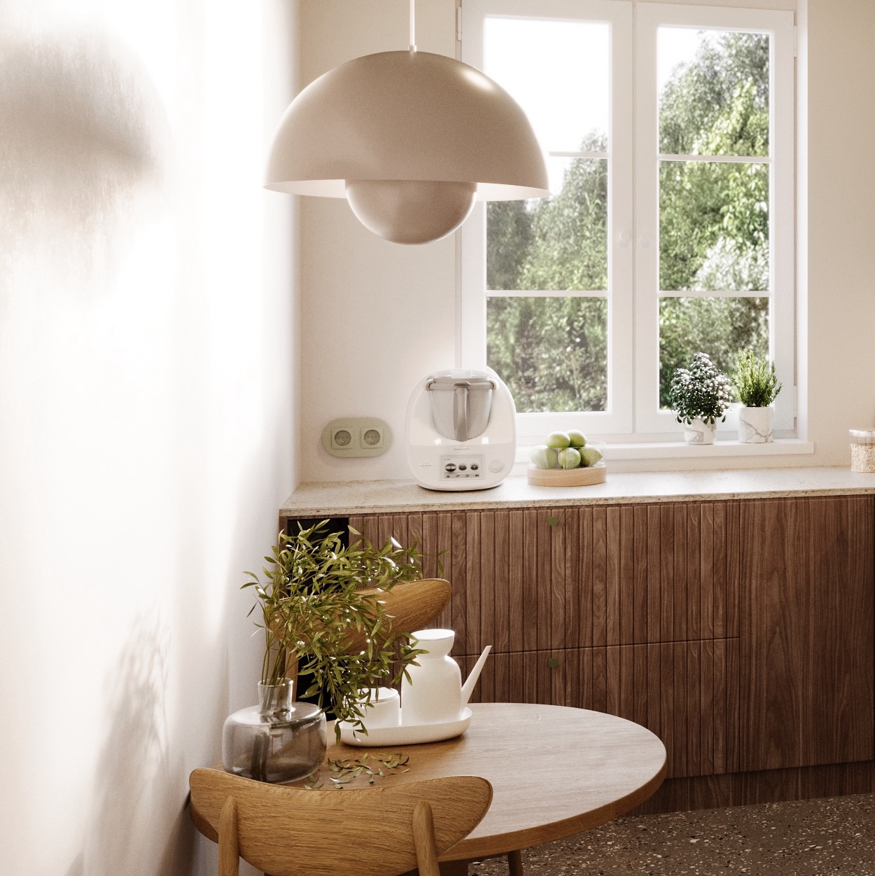 Projekt mieszkania w kamienicy w klimacie mid-century modern z nutą retro — 2